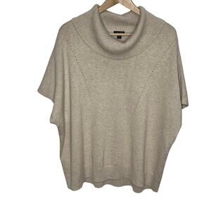 J. Jill Wearever Collection Women Turtleneck Sweater XLP Beige Natural Cotton